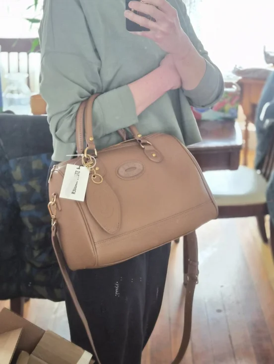 NWT Viral Steve Madden BMateo Brown Pebbled Speedy Leather Satchel Crossbody Bag - Picture 10 of 10